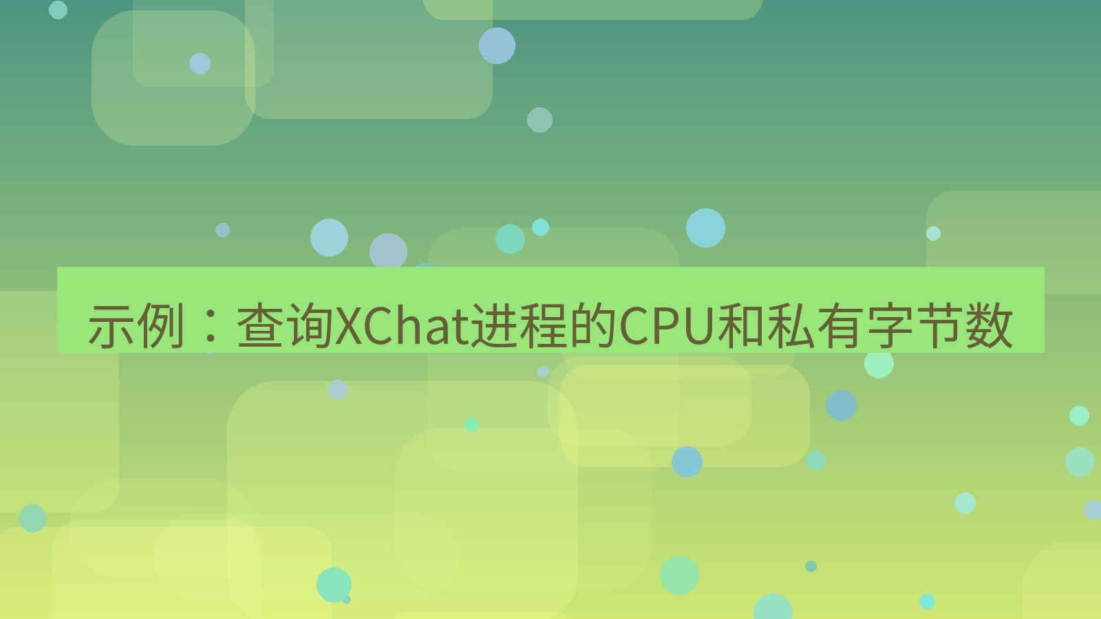 xchat电脑版 示例：查询XChat进程的CPU和私有字节数
