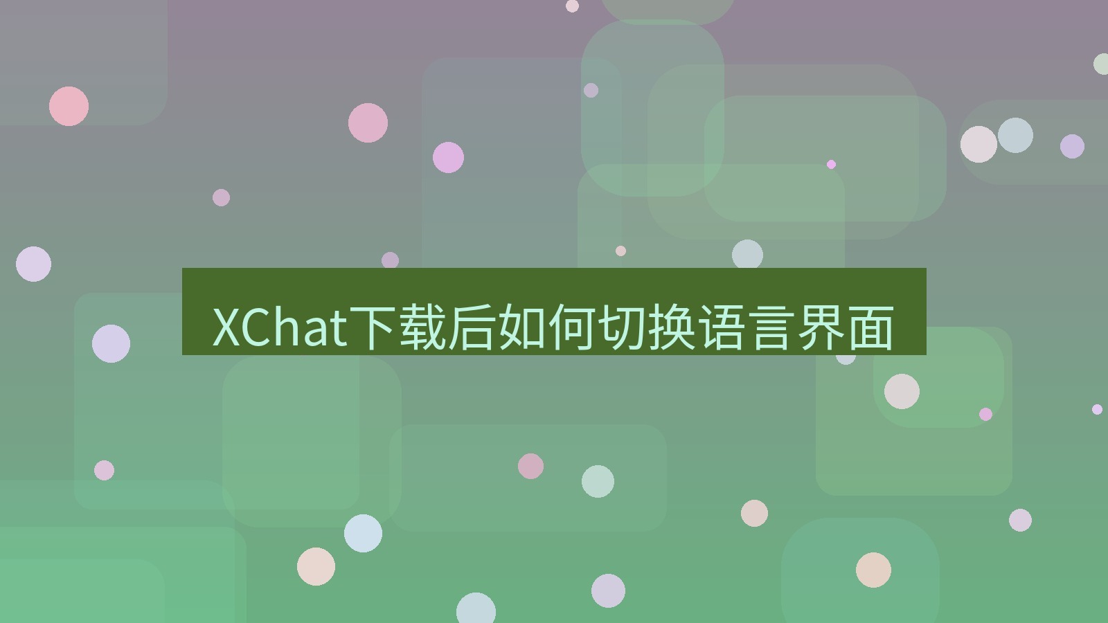 xchat电脑版 XChat下载后如何切换语言界面